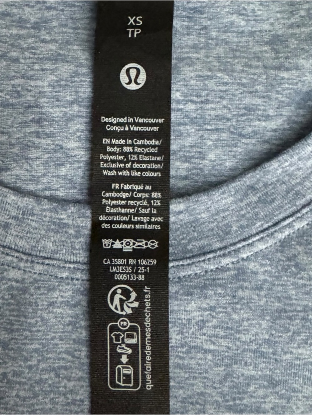 NWT Lululemon Soft Jersey Short Sleeve Shirt - Wind Down Blue - XS - Picture 5 of 5